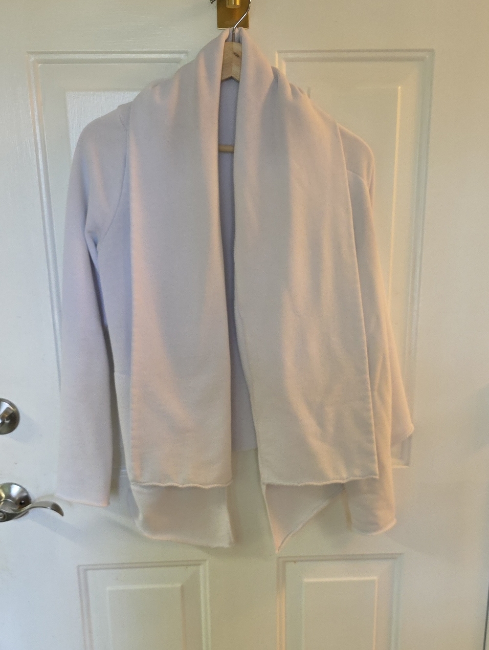 Athleta Pale Pink/White? Open-Front Draped Cardigan
